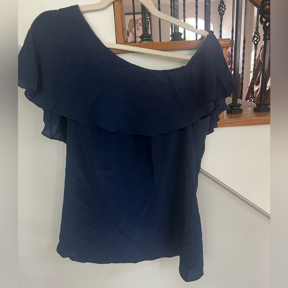 Nancy Rose Navy Blue Women's off the shoulder Top